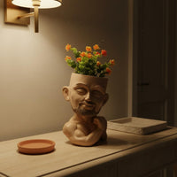 Bodybuilder Head Planter Creative Gift Artistic Bust Planter Versatile Decor