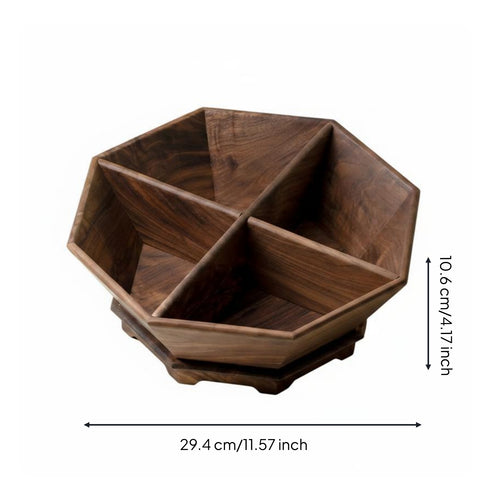 Nut and Fruit Tray Elegant Design Wooden Compartment Tray Multipurpose Household Storage for Living Room Table, Tea Time