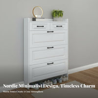 Footwear Storage Unit Space-Saving Entryway Shoe Storage Narrow Design for Apartment Dwellers, Homeowners, Hallway, Living Room, Bedroom