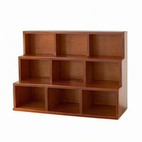 Trapezoidal Desk Organizer Broad Base 3 Tier Cubby Cabinet Modern Style