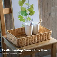 Woven Desktop Organizer Multi-Purpose Storage Basket Natural Design