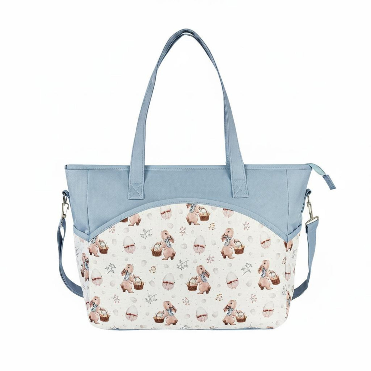 Polyester Maternity Tote Bag Adjustable Shoulder Strap Waterproof Maternity Bag Zippered Top Large Capacity for Outings
