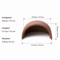 Land Turtle Ceramic Hiding Spot, Natural Breathing Reptile Shelter, for Terrarium, Brown