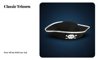 Child S Pirate Hat Gold/Silver Trim Pirate Leader Hat Costume Accessory Lightweight Themed Headwear Soft Material