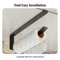 Under-Shelf Paper Towel Rack no-drillNo-Cost Installation for Pantry, Office, Renters
