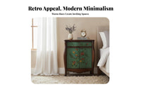 2-Door Painted Chest Vintage design 2-Door Patterned Cabinet Distressed Finish Decorative Pattern Doors for Homeowners, Hallway