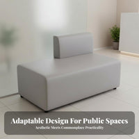 Curved Sectional Booth configurable Design Lowheight curved-Shaped Sofa dense Foam Space-Saving for Clinic, Lounge Area, Lobby