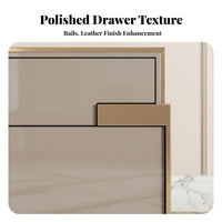 2-Drawer Bedside Table Luxury Design 2-Drawer Nightstand Lacquered Finish Spacious Drawers for Apartment Dwellers, Homeowners