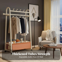 Rolling Clothes Rack with Shelf on casters Wheeled Clothes Rail with Shelf complimentarystanding sturdy Duty for Homeowners