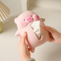 Lying Piggy Ceramic Tissue Box Cover for Living Room