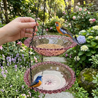 Hanging Bird Feeder for Outdoor Garden Decor, Two Level Outdoor Bird Feeder, Hanging Decoration and Garden Bird Feeder Balcony Decor