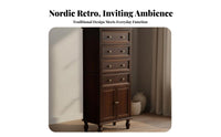 Fully Assembled Combination Chest and Cupboard Vintage Design Tall Dresser Sturdy Construction Storage Furniture Versatile Use for Apartment Dwellers, Homeowners, Parents, Bedroom, Living Room, Hallway, Closet