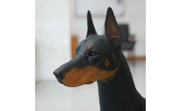 Doberman Statue Freestanding Standing Dog Statue Doberman Sculpture for Entryway