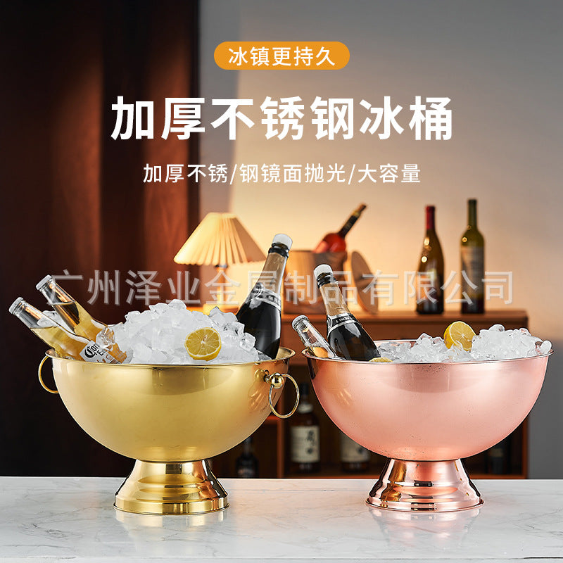 Stainless Steel Punch Bowl Ice Bucket for Parties