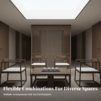Wooden Frame Sofa and Armchair Modern Chinese Design Living Room Seating Thick Cushions Long-Lasting for Hotel, Reception Area