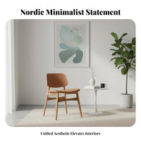 Woven Cord Seat Chair Nordic and Aesthetic Dining Seating Sturdy Wood Frame Floor Protection Pads for Adults, Homeowners, Hotel