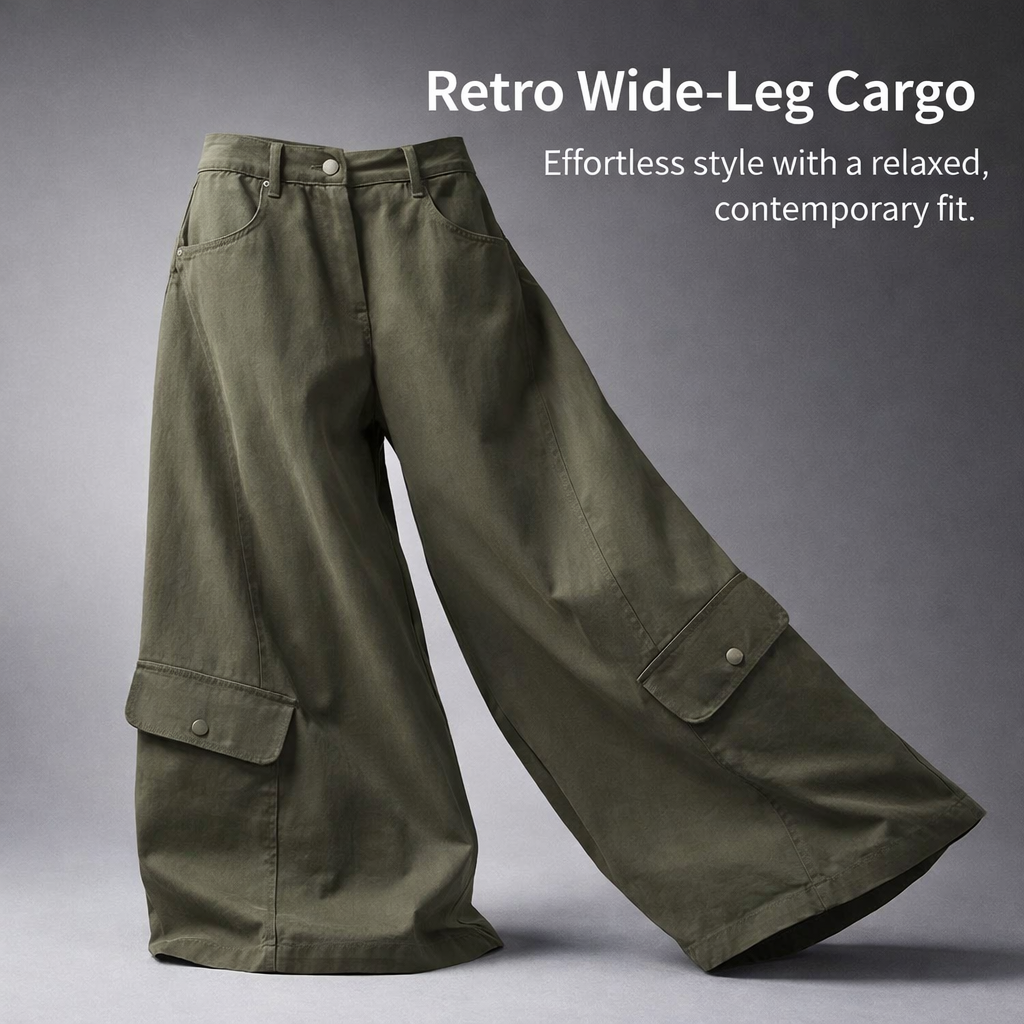 Wide Leg Trousers for Women with High Waist and Loose Design, Comfortable Walking for Casual Wear and Work, Polyester