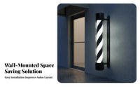 Illuminated Haircut Pole Rainproof Haircut Pole Lamp Rotating Striped Lamp Waterproof Business Signage Energy Saving for Outdoor