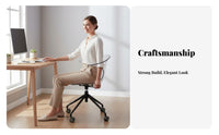 Wheeled Study Chair Adjustable Height Office Furniture Space-Saving for Students