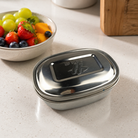 Stainless Steel Lunch Box 350ml Lunch Box For Office Outdoor Simple Design