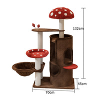Toadstool Feline Tree Arched Opening Multi Level Feline Structure Dangling Toys