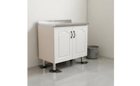 Freestanding Kitchen Cabinet with Sink Easy Installation Freestanding Utility Sink Cabinet Waterproof and Rustproof Stainless Steel Countertop Kitchen