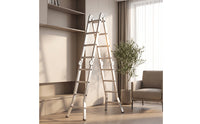 Foldable Multi-Position Ladder Aluminum Multi Position Ladder Heavy-Duty Anti-Slip for Homeowners, Handymen, Home Improvement, Garage, Attic Access