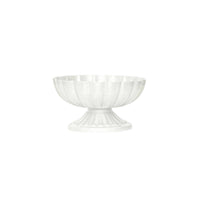 Fluted Pedestal Bowl Vertical Paneling Table Decoration Sculpted Edges