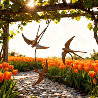 3 Swallows Wall Hanging Ready to Hang Swallow Wall Art Weather-Resistant