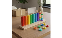 Multicolor Circular Stacker Stacking Toy Early Education Wooden Disc Stacker Quality Wood Stacking Toy for Preschoolers, Classroom
