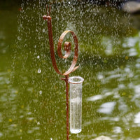 Metal Rain Gauge Painted Design Garden Rain Gauge Distressed Finish