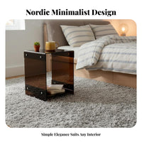 Transparent doublelevel Side Table Minimalist design 2-Tier Transparent Table