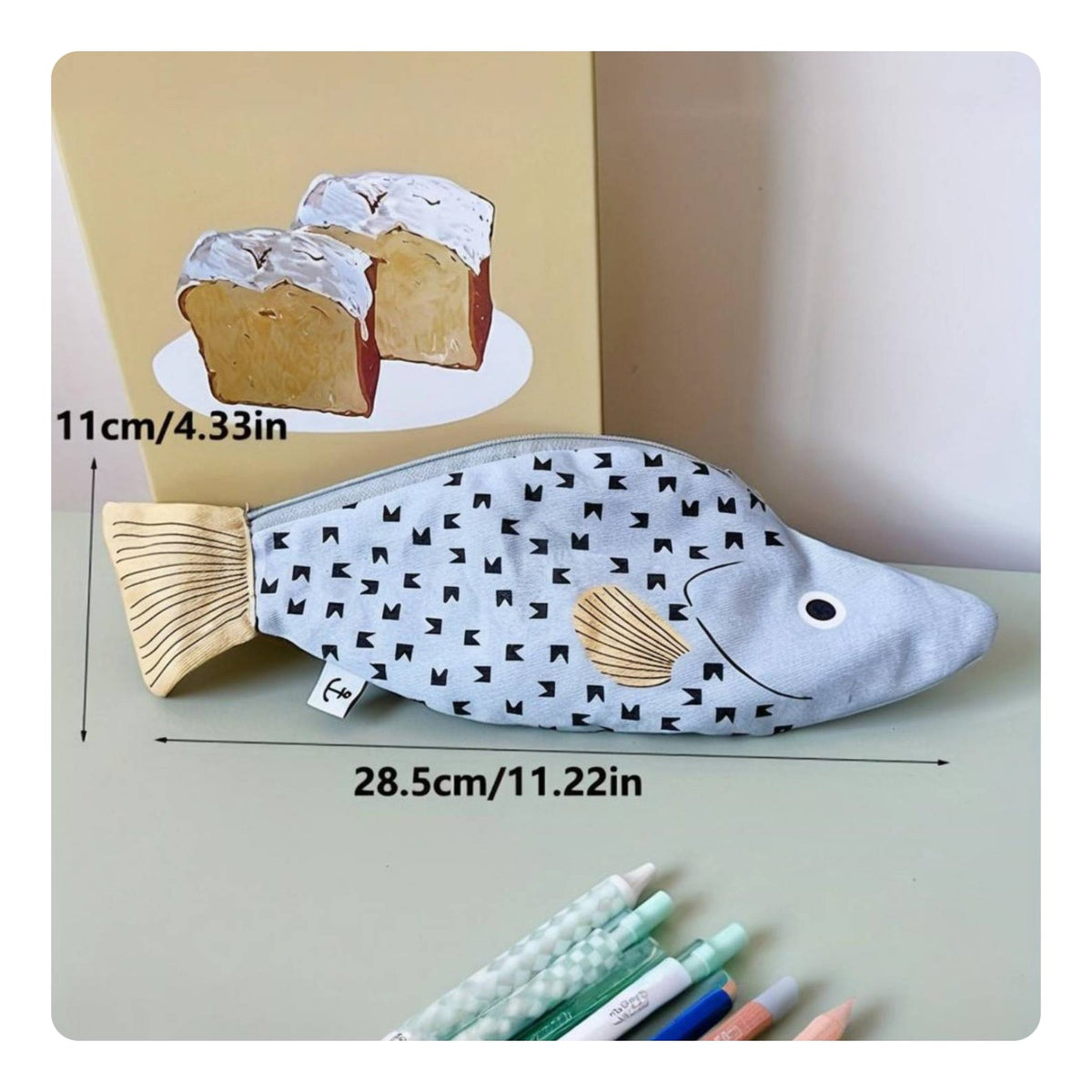 Grouper Marine Creature Stationery Bag Large Capacity Canvas Pen Bag