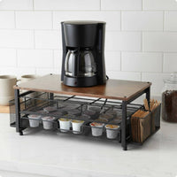 Countertop Coffee Organizer Pull-out Tray Countertop Storage Shelf Mesh