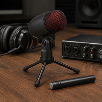 Condenser Microphone, Super Cardioid, XLR Connection, For Instrument Practice, Live Streaming, Recording Microphone Kit