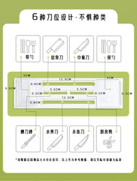 Kitchen Knife Holder Organizer with Chopstick Rest and Cutting Board Slot