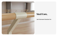Double Dance Bar Sturdy Design Double Ballet Bar Stable Construction Floor Mounted Dance Barre for Dancers, Professionals, School, Gym, Home