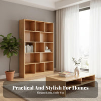 Freestanding Bookcase Large Capacity Freestanding Bookcase with Legs Sturdy Structure Multi-Compartment Bookshelf for Homeowners, Living Room, Bedroom