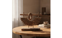 Wood Tabletop Sculpture Sculptural Wood Sculpture with Base Collectible