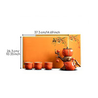 Persimmon Ruyi Ceramic Kung Fu Tea Set Gift Box