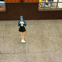 1/64 scale Miniature short skirt Woman Figurine Collectible Painted Resin Figurine Bright Color Miniature Figure Statue for Shelf, Dollhouse