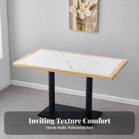 Canteen Table and Chair Group Waterproof abrasionResistant Square Table and 4 Chairs Set sturdyDuty Frame Modern Design