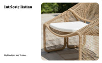 3 Pieces Rope Weave Lounge Set Waterproof Outdoor Furniture All-Weather for Families, Homeowners, Sunroom, rearyard