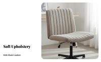 Armless Cross-Legged Chair Height Adjustable Office Furniture 360° rotate Rolling Casters for Students, Remote Workers