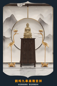 中式仙鹤佛堂摆件龟鹤延年落地灯大型寺庙插电长明灯佛前莲花灯具 1.8米红古铜色龟鹤+荷花灯罩