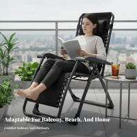 Folding Woven Lounger Portable Adjustable Sun Lounger High Weight Capacity