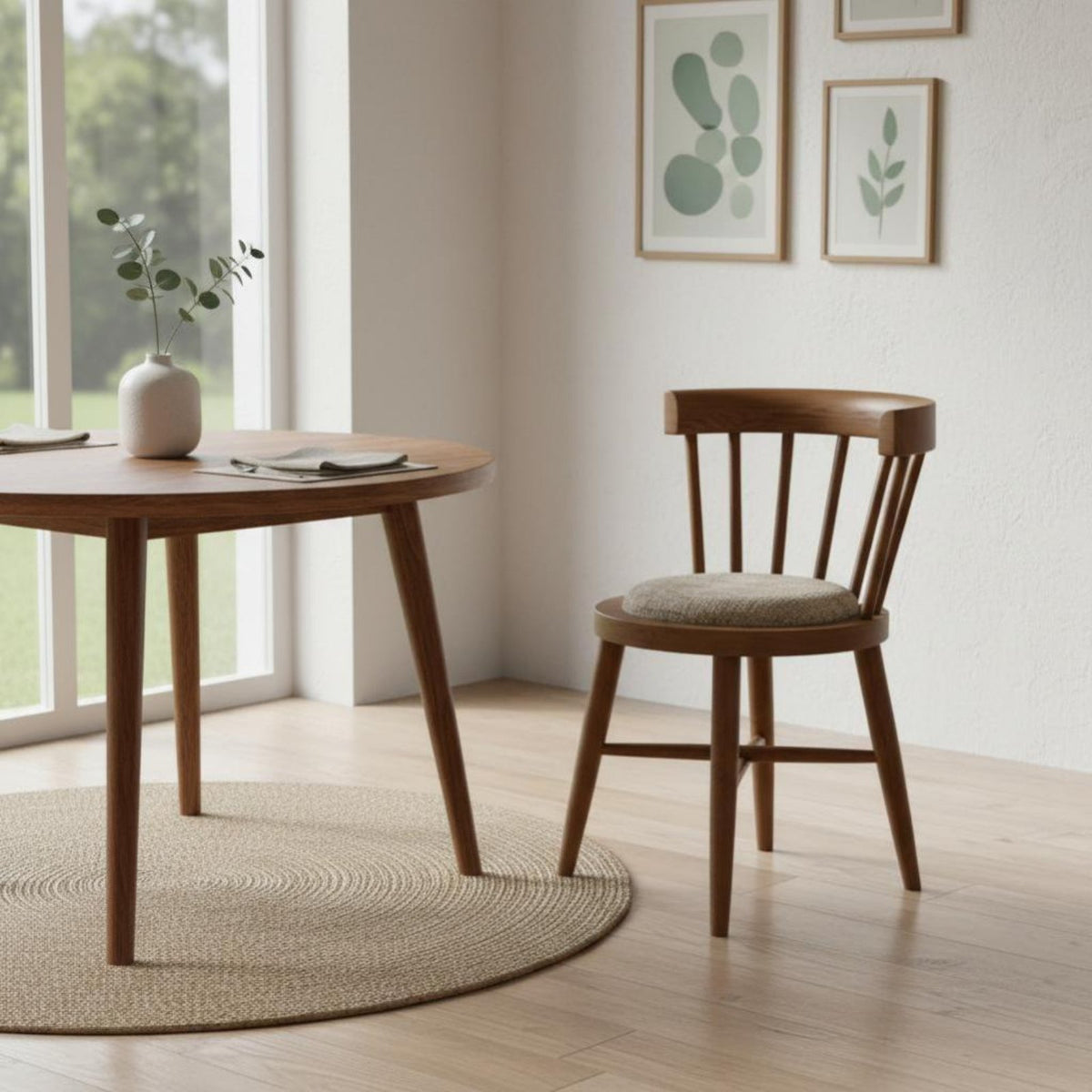Padded Posterior Wooden Chair Northern European & Design Dining Room Seating Minimalist Look Sturdy Frame for Restaurant Owners