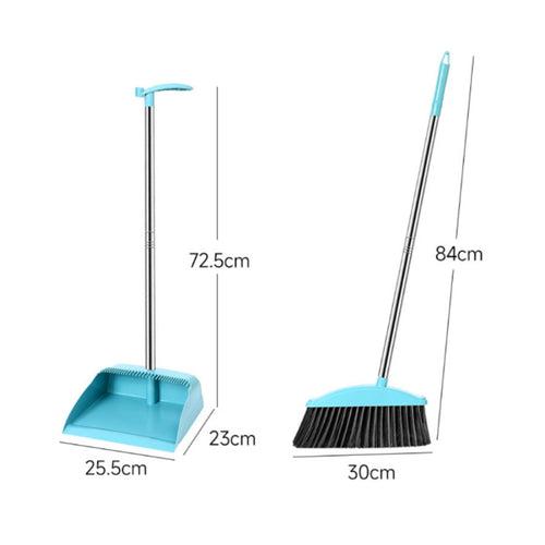 Broom and Dustpan Sturdy Resistant Sweeping Brush and Pan Angled Head Household Cleaning for Restroom
