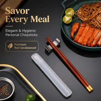 Portable Wooden Chopsticks with Case, White Retro Adult Chop Sticks, Reusable for Sushi & Instant Noodles, 24cm