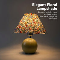Lampshade for Table Lamps with Eight Petal Flower Design, Cloth Light Shade for Living Room Decor
